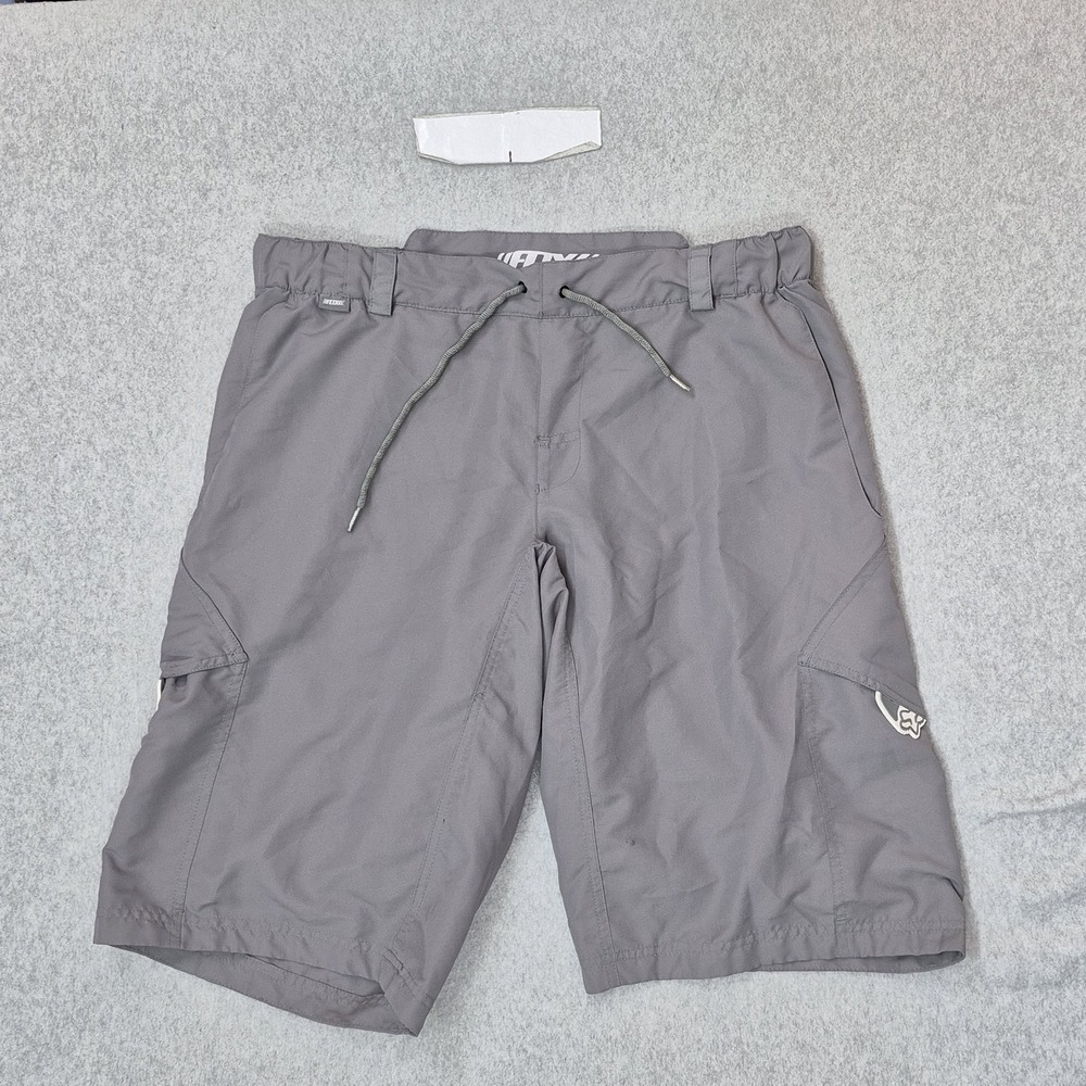 Fox Men Cycling Shorts 36 Gray Cargo Zip Mountain Bike Skater